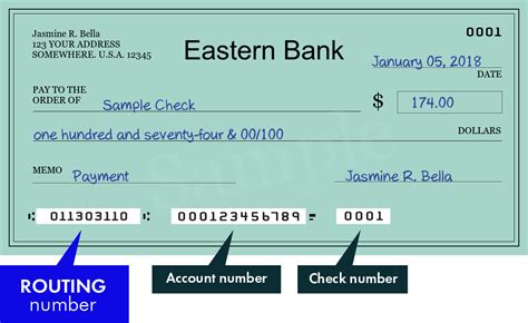 eastern bank routing number massachusetts